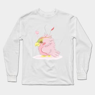 Marshmallow Pink Parrot Long Sleeve T-Shirt